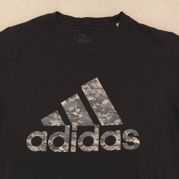 Adidas Casual Crew Neck Short Sleeve Graphic T Shirt Mens Size XL Black - Picture 1 of 9